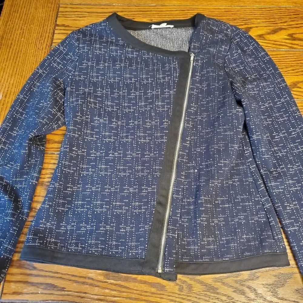 41 Hawthorne blue asymmetrical jacket sz small
